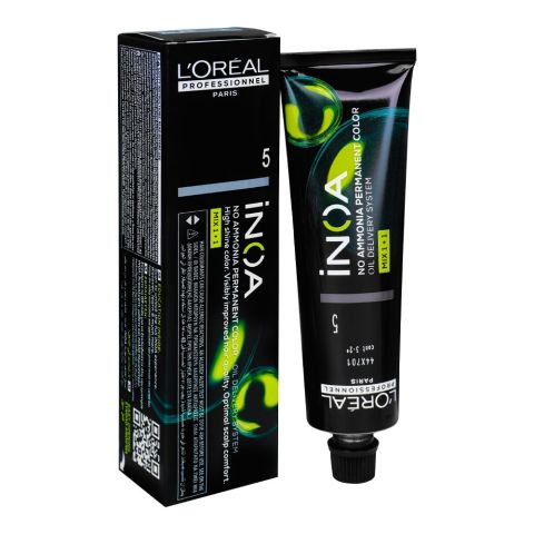 L'Oreal Professionnel Inoa No Ammonia Permanent Hair Colouring Cream, 5 Light Brown, 60g