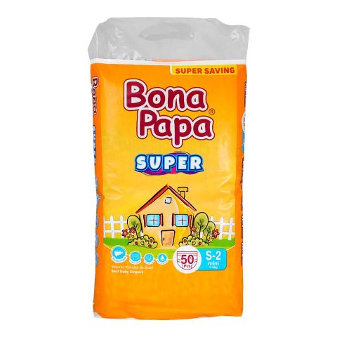 Bona Papa Super Baby Diapers No. 2, Mini, 3-6 KG, 50-Pack