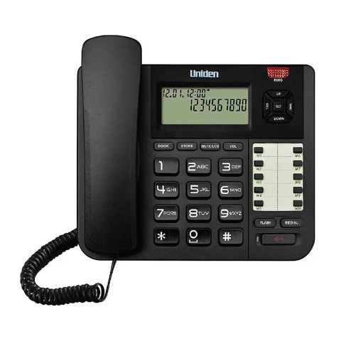 Uniden Caller ID Corded Phone, Black, CE8402