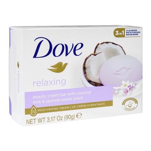 Dove Relaxing Soap, With Coconut Milk & Jasmine Petals Scent, 90g