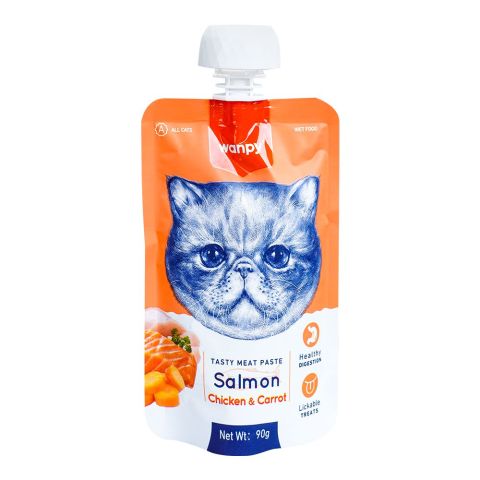 Wanpy Tasty Meat Paste, Salmon Chicken & Carrot, 90g