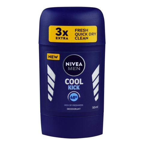 Nivea Men 48 Hour Kick Of Freshness Cool Kick Deodorant Stick, For Men, 50ml