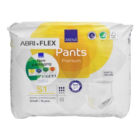 Abena Abri Flex Premium Bladder Protection Pants, Small 60-90 cm, 16-Pack