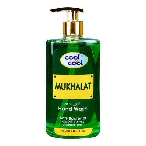 Cool & Cool Mukhalat Anti-Bacterial Hand Wash, Alcohol-Free, 99% Germ-Killing Formula, 500ml