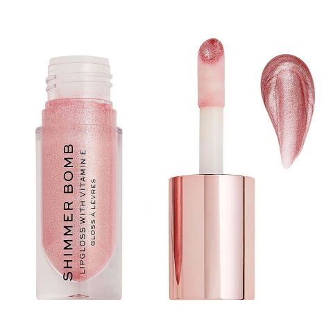 Makeup Revolution Shimmer Bomb Lip Gloss, Glimmer Nude