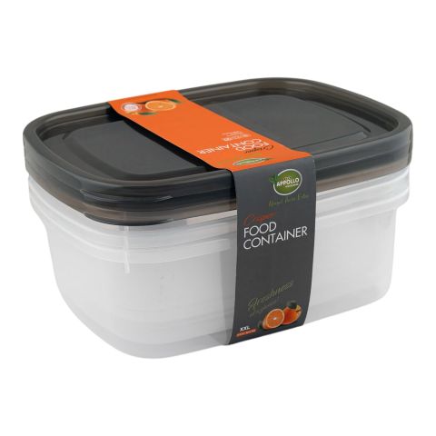 Appollo Crisper Food Container Set, 4 Liters, Black, 3-Pack