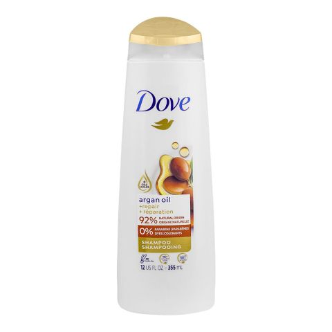 Dove Argan Oil Paraben Free Shampoo, For Damaged Hair, 355ml