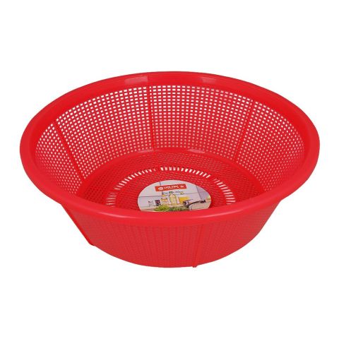 Lion Star Plastic Basin Strainer, 28cm, Red, BA-34