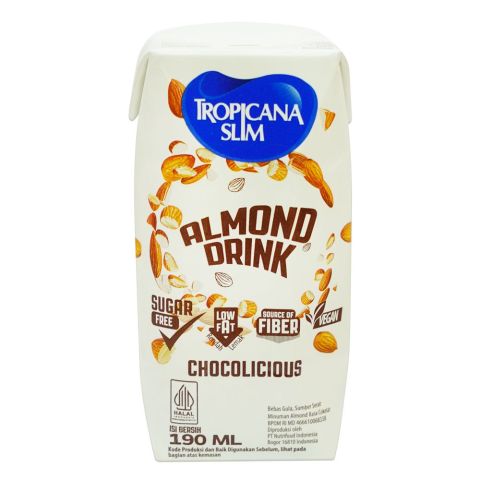 Tropicana Slim Sugar Free Almond Drink Chocolicious Milk, 190ml