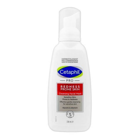 Cetaphil Redness-Prone Skin Cleansing Facial Wash, Face Cleanser For Sensitive Skin, 236ml