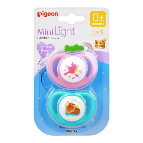 Pigeon Mini Light Pacifier, Small, For 0 Months+, 2-Pack, N79931