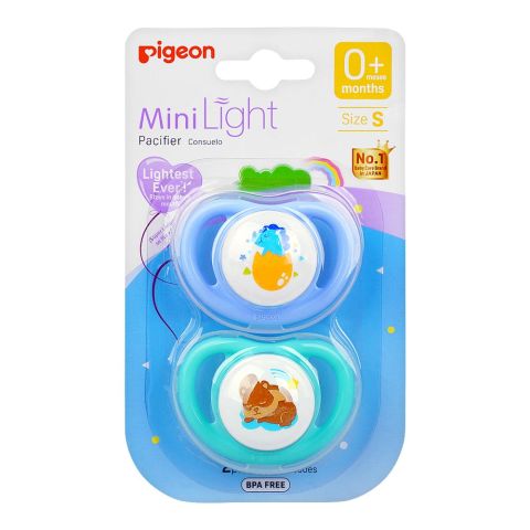 Pigeon Mini Light Pacifier, Small, For 0 Months+, 2-Pack, N79928