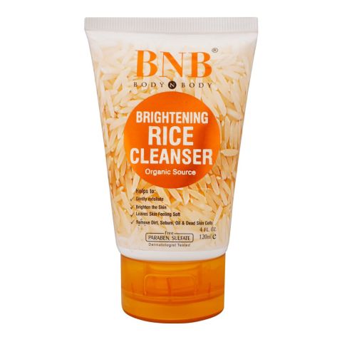 BNB Organic Source Brightening Rice Cleanser, Paraben and Sulfate Free, Dermatologist-Tested, 120ml