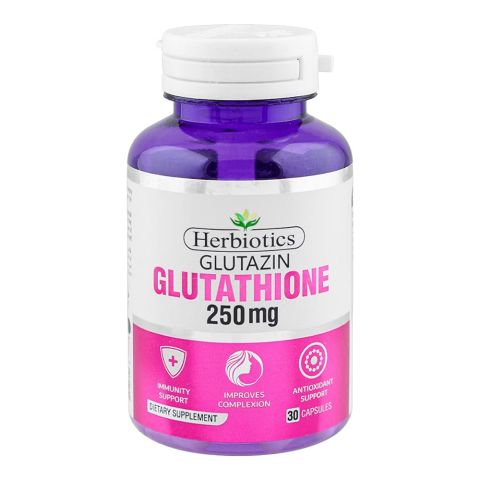 Herbiotics Glutazin Glutathione Dietary Supplement 250mg, Bottle (30 Capsules)