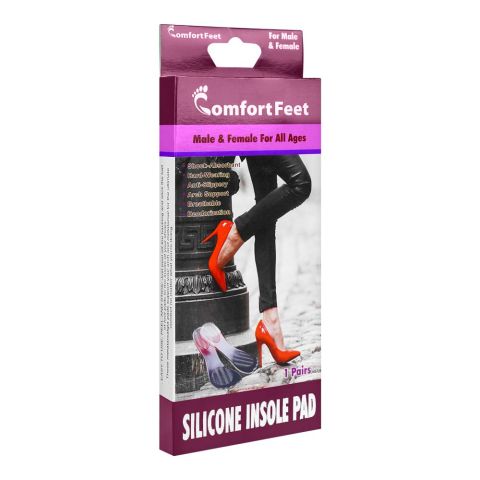 Comfort Feet Silicone Insole Pad - Stretchable Insoles, For All Shoes, 1-Pair