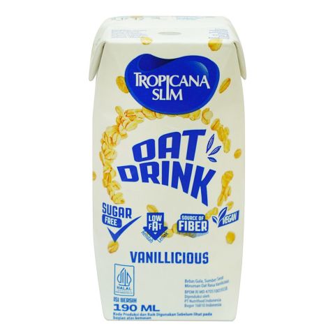 Tropicana Slim Sugar Free Oat Drink Vanillicious Milk, 190ml