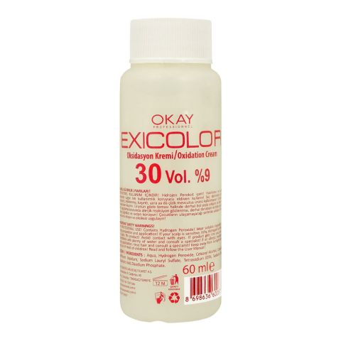 Okay Professionel Exicolor Oxidation Cream, 30 Vol. 9%, Exi Professional, For All Hair Types, 60ml