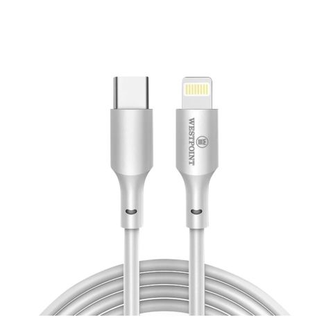 West Point 2.4A Lightening Fast Charging Cable  1.0m Length  White  WP-312