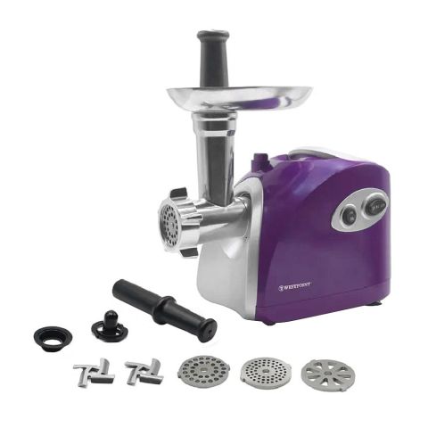 West Point Deluxe Meat Grinder With Stainless Steel Sharp Blade & Exchangeable Metal Cutting Plates, 1500W, WF-1036