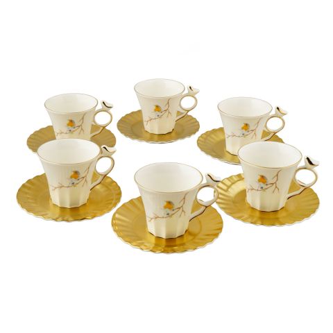 Angela Goldfinch Cup & Saucer Set, 6-Pack, BRD250