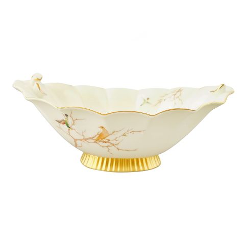 Angela Oval Bird Serving Bowl with Base, Ideal For Desserts, Fruits, Snacks & Table Decor, BRD267