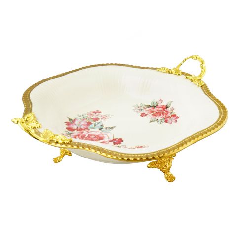 Angela Floral Deep Serving Bowl Platter, R-Flow, 33x33cm, AB-11