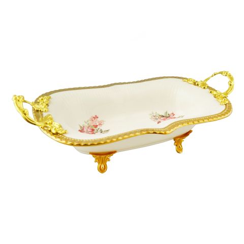 Angela Floral Deep Serving Bowl Platter, R-Flow, 30x18cm, AB-14