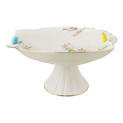 Angela Bird Fruit Serving Bowl with Base, Ideal For Desserts, Fruits, Snacks & Table Decor, BRD300