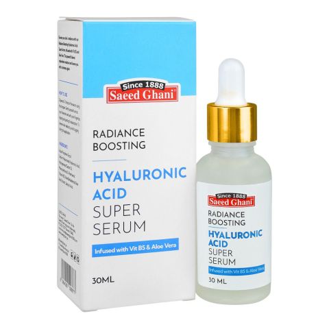 Saeed Ghani Radiance Boosting Hyaluronic Acid Super Serum, Infused With Vitamin B5 & Aloe Vera, 30ml