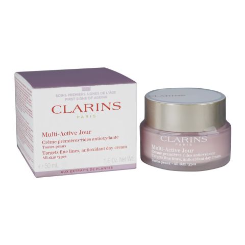 Clarins Paris Multi-Active Jour Anti Oxidant Day Cream, For All Skin Types, 50ml