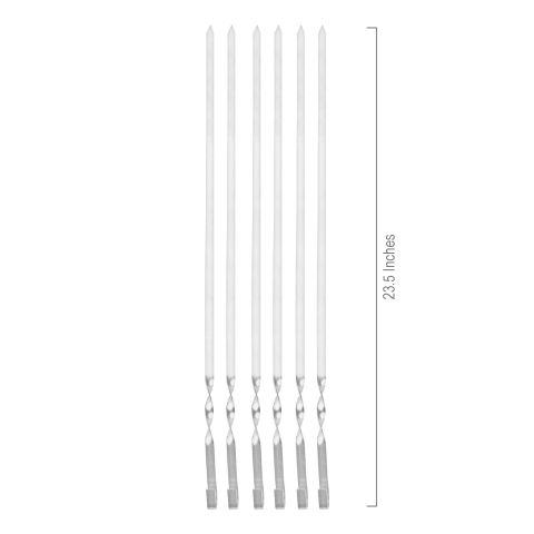 Shangrilla BBQ Stick Plain Iron China Patti Large, 23.5 Inches BBQ Sticks, Ideal For Seekh Kebab, BBQ, Tikka Boti, 6-Pack