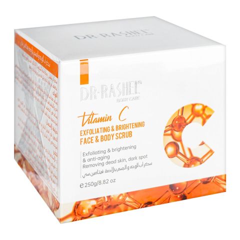 Dr.Rashel Vitamin C Exfoliating & Brightening Face & Body Scrub, Removes Dead Skin & Dark Spots, 250ml