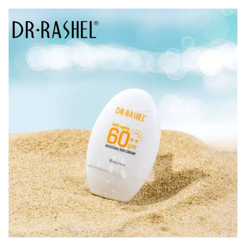 Dr.Rashel Anti-Aging Moisture Sun Cream, SPF 60++, No White Cast Sunscreen, Prevents Dark Spots, 60g