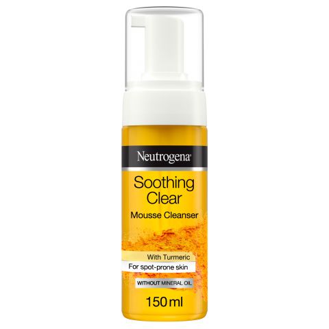 Neutrogena Soothing Clear Turmeric Mousse Cleanser, For Spot Prome Skin, 150ml