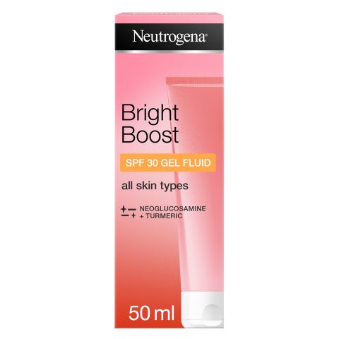 Neutrogena Bright Boost Gel Fluid SPF30 With Neoglucosamine +Vitamin C & E, Reduce Hyperpigmentation & Dark Spots, 50ml