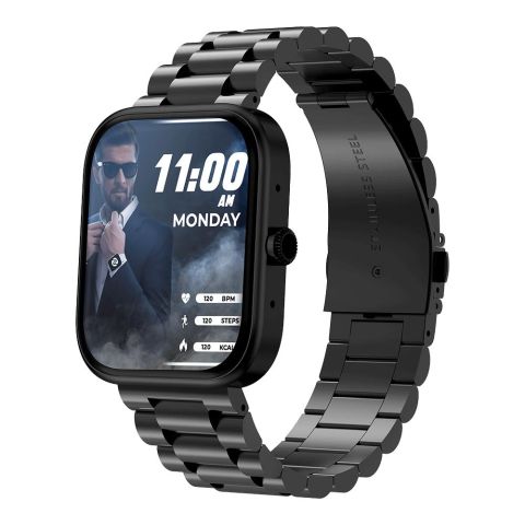 Zero 1.83" TFT HD Display Meta Smart Watch, BT Calling, 100+ Watch Faces & Sports Modes, 8 Days Battery, Black Chain