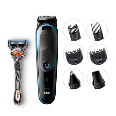 Braun 8 In 1 Wet & Dry Styling Kit For Beard, Body, Face, Ear, Nose, And Hair Trimming, 5 For Face, MGK-5265