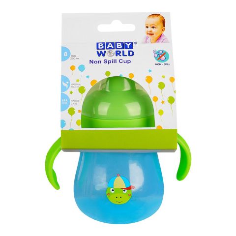 Baby World Non Spill Cup, 250ml, Green, BW4041