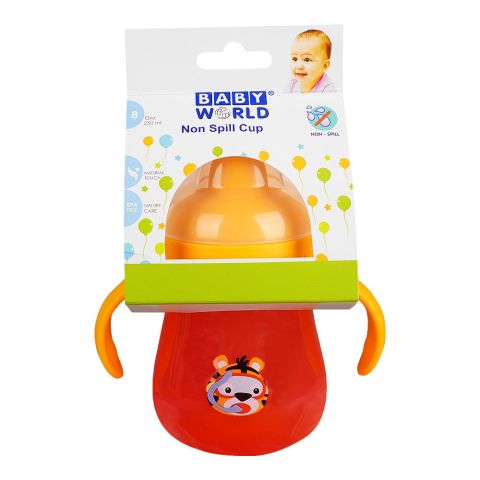 Baby World Non Spill Cup, 250ml, Orange, BW4041