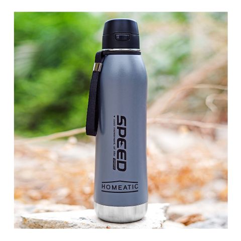 Homeatic Stainless Steel Water Bottle, 800ml, Grey, HKA-061