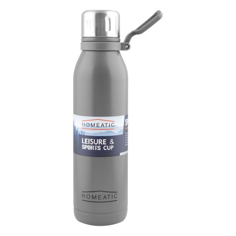 Homeatic Stainless Steel Water Bottle, 700ml, Grey, HKD-858