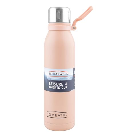 Homeatic Stainless Steel Water Bottle, 700ml, Pink, HKD-858