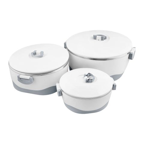 Bhojas Collection Versatile Hot Pot Set & Food Warmer, 3-Pack, Beige, PB633/3