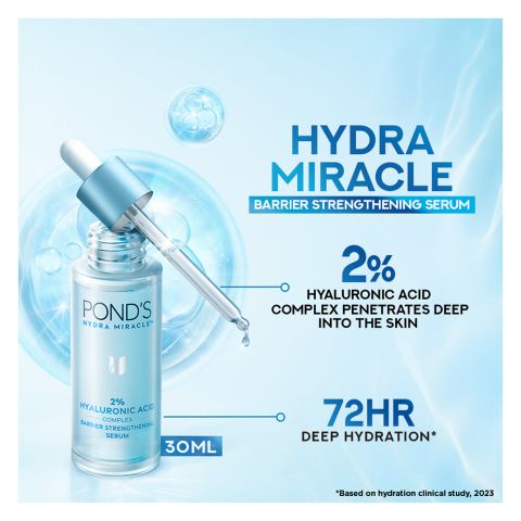 Pond's Hydra Miracle 2% Hyaluronic Acid Complex Barrier Strengthening Serum, 30ml