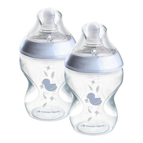 Tommee Tippee Natural Start PP Feeding Bottle, BPA Free, 260ml, For 3 Months +, Medium Flow, 2-Pack, 423915