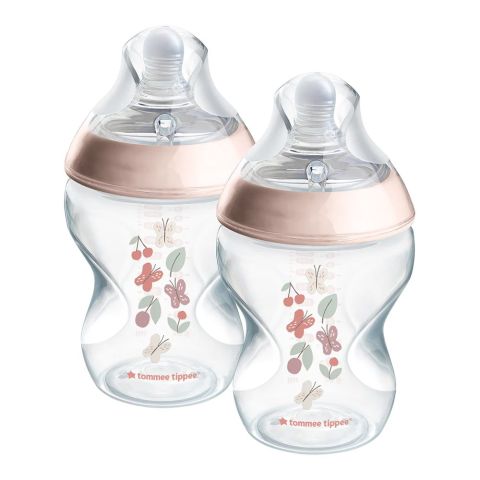 Tommee Tippee Natural Start PP Feeding Bottle, BPA Free, 260ml, For 3 Months +, Medium Flow, 2-Pack, 423916