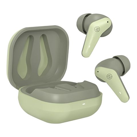 Zero Gravity Wireless Earbuds, Quad Mic With ENC Heavy Bass Drivers, 40 Hours Playtime, IPx5 Water Resistant, Olive Green