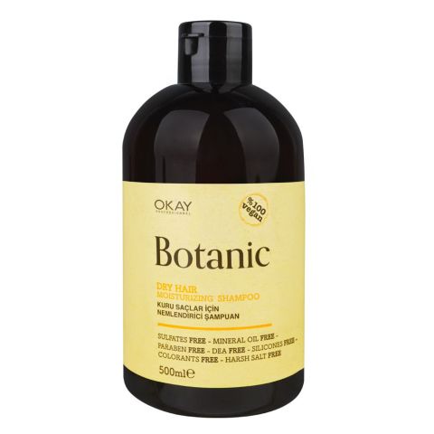 Okay Professionel Botanic Dry Hair Moisturizing Shampoo, Vegan, Paraben & Sulfates Free, 500ml