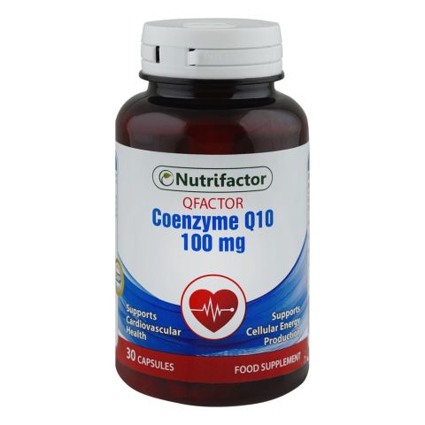 Nutrifactor Qfactor Coenzyme Q10 100mg Food Supplement, Bottle (30 Capsules)