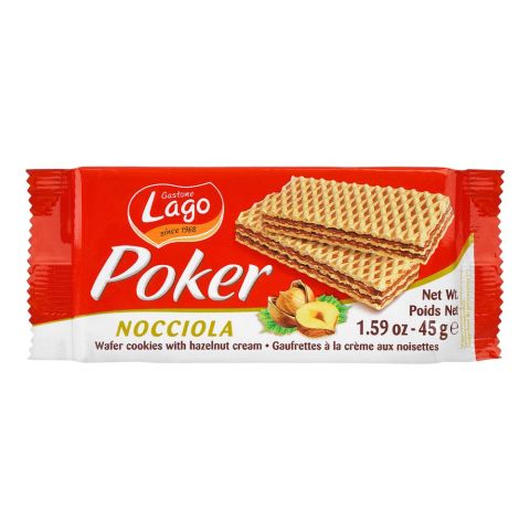 Lago Poker Hazelnut Cream Wafers, 45g